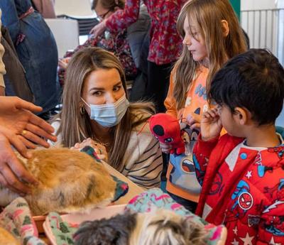 Vogue Williams visits Easter animal drop-in
