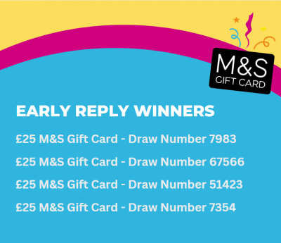 Early Reply Winners – 25th Anniversary Draw